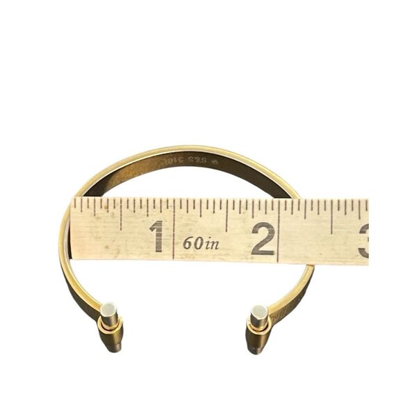Gold Tone S&S 316L Stainless Steel Industrial Core Modernist Cuff Bracelet - Picture 6 of 8